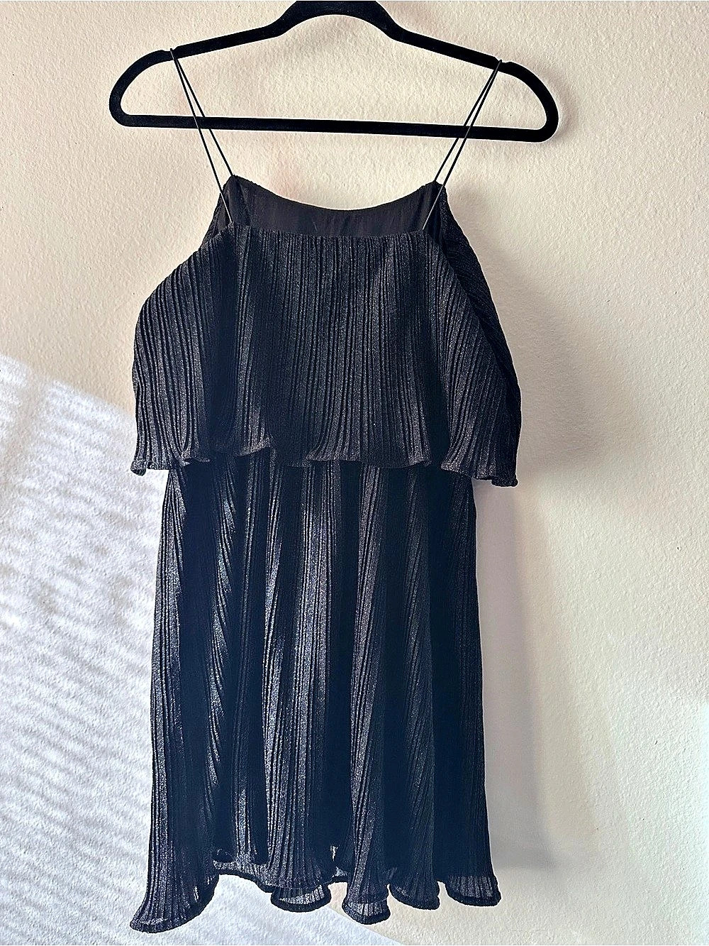 J.O.A. Just one answer Black shimmering Midi Dress Size Small NWT